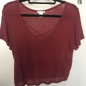 Maroon crop top - Size Small